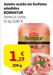 Oferta de Bonnatur - Jamon Cocido Sin Fosfatos Anadidos por 1,19€ en Alcampo