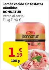 Oferta de Bonnatur - Jamon Cocido Sin Fosfatos Anadidos por 1,19€ en Alcampo