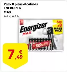 Oferta de Energizer - Pack 8 Pilas Alcalinas Max por 7,49€ en Alcampo