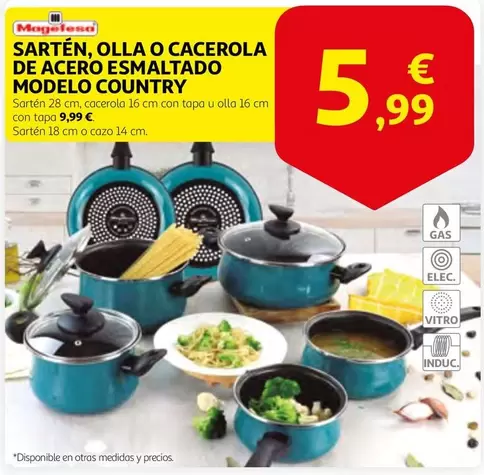 Oferta de Magefesa - Sartén, Olla O Cacerola De Acero Esmaltado Modelo Country por 5,99€ en Alcampo
