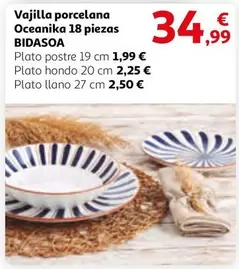 Oferta de Bidasoa - Vajilla Porcelana Oceanika 18 Piezas por 34,99€ en Alcampo