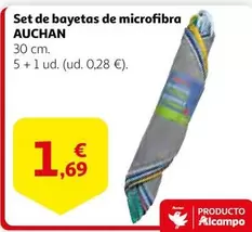 Oferta de Auchan - Set De Bayetas De Microfibra por 1,69€ en Alcampo