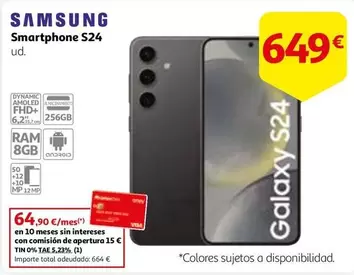 Oferta de Samsung - Smartphone S24 por 649€ en Alcampo