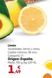 Oferta de Origen - Limón por 1,49€ en Alcampo