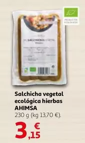 Oferta de Salchicha Vegetal Ecológica Hierbas por 3,15€ en Alcampo