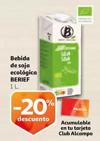 Oferta de Berief - Bebida De Soja Ecologica en Alcampo