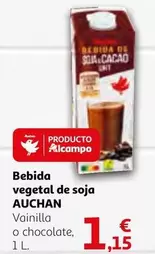 Oferta de Auchan - Bebida Vegetal De Soja por 1,15€ en Alcampo