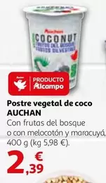 Oferta de Auchan - Postre Vegetal De Coco por 2,39€ en Alcampo