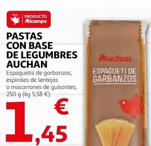 Oferta de Auchan - Pastas Con Base De Legumbres por 1,45€ en Alcampo