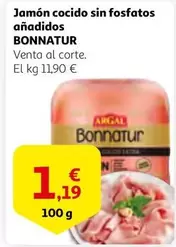 Oferta de Bonnatur - Jamon Cocido Sin Fosfatos Anadidos por 1,19€ en Alcampo