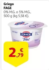 Oferta de FAGE - Griego por 2,79€ en Alcampo