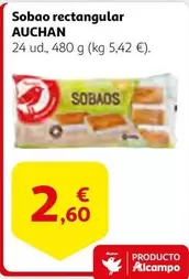 Oferta de Auchan - Sobao Rectangular por 2,6€ en Alcampo