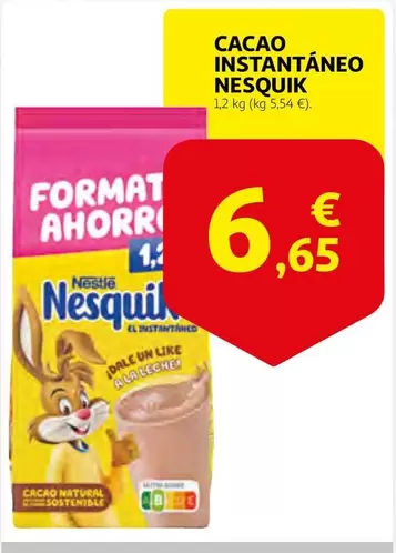 Oferta de Nestlé - Cacao Instantaneo Nesquik por 6,65€ en Alcampo