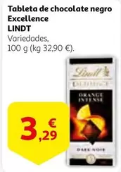 Oferta de Lindt - Tableta De Chocolate Negro Excellence por 3,29€ en Alcampo