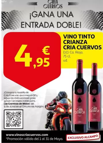 Oferta de Alcampo - Vino Tinto Crianza por 4,95€ en Alcampo