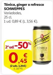Oferta de Schweppes - Tónica, Ginger O Refresco por 0,89€ en Alcampo