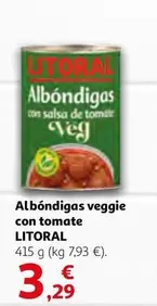 Oferta de Litoral - Albóndigas Veggie Con Salsa De Tomar por 3,29€ en Alcampo