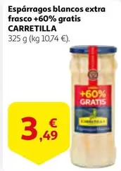 Oferta de Carretilla - Espárragos Blancos Extra Frasco +60% Gratis por 3,49€ en Alcampo