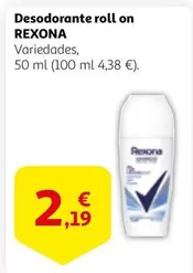 Oferta de Rexona - Desodorante Roll On por 2,19€ en Alcampo
