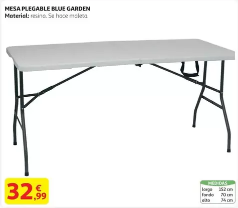 Oferta de Blue - Mesa Plegable Blue Garden por 32,99€ en Alcampo