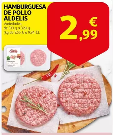 Oferta de Aldelis - Hamburguesa De Pollo por 2,99€ en Alcampo