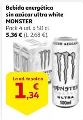 Oferta de White - Bebida Energética Sin Azucar Ultra por 1,34€ en Alcampo