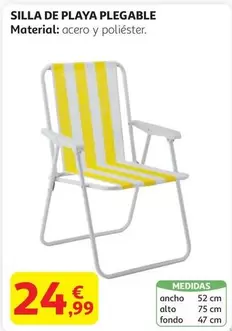 Oferta de Silla De Playa Plegable por 24,99€ en Alcampo
