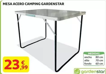 Oferta de Gardenstar - Mesa Acero Camping por 23,99€ en Alcampo