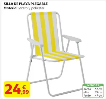 Oferta de Silla De Playa Plegable por 24,99€ en Alcampo