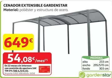 Oferta de Gardenstar - Cenador Extensible por 649€ en Alcampo