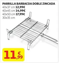 Oferta de Parrilla Barbacoa Doble Zincada por 11,99€ en Alcampo