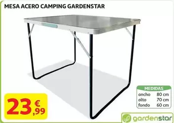 Oferta de Gardenstar - Mesa Acero Camping por 23,99€ en Alcampo