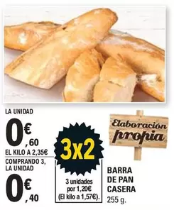 Oferta de Barra De Pan Casera por 0,6€ en E.Leclerc