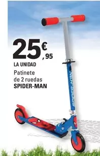 Oferta de Patinete De 2 Ruedas Spider-man por 25,95€ en E.Leclerc