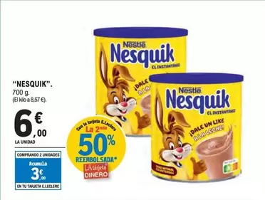 Oferta de Nestlé - Nesquik por 6€ en E.Leclerc