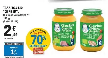 Oferta de Bio - Tarritos Bio por 2,49€ en E.Leclerc