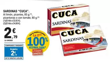 Oferta de Cuca - Sardinas por 2,79€ en E.Leclerc