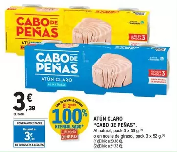 Oferta de Cabo de Peñas - Atun Claro por 3,39€ en E.Leclerc