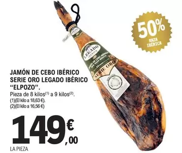 Oferta de Legado - Jamón De Cebo Ibérico Ibérico por 149€ en E.Leclerc
