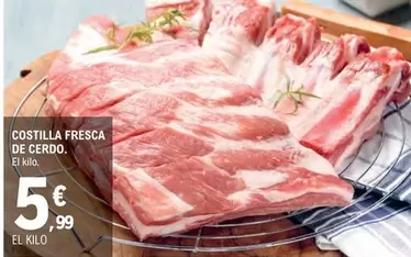 Oferta de Costilla Fresca De Cerdo por 5,99€ en E.Leclerc