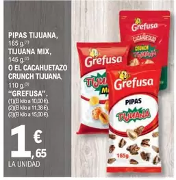 Oferta de Crunch - Pipas Tijuana, Tijuana Mix, O El Cacahuetazo  Tijuana por 1,65€ en E.Leclerc
