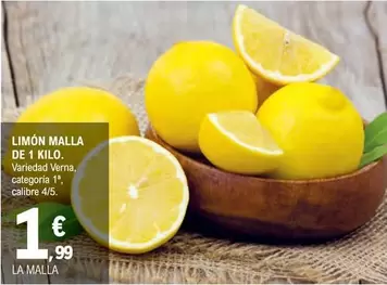 Oferta de Limon Malla De 1 Kilo por 1,99€ en E.Leclerc