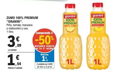 Oferta de Premium - Zumo 100% por 3,09€ en E.Leclerc