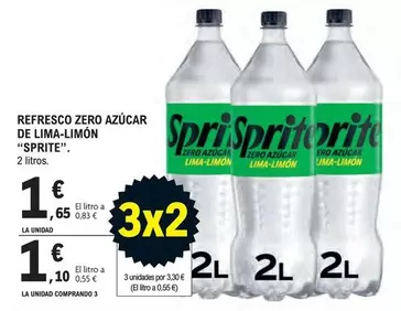 Oferta de Sprite - Refresco Zero Azucar De Lima-limon por 1,65€ en E.Leclerc
