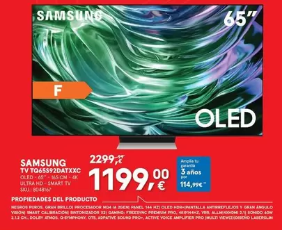 Oferta de Samsung - Tv O65s2dtxc por 1199€ en Worten