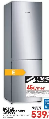 Oferta de Bosch - Freschifico Combi Kgn50vpea por 539,9€ en Worten