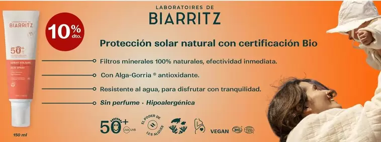 Oferta de Biarritz  - Protección Solar Natural Con Certificación Bio  en NaturaSí