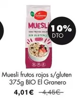 Oferta de El granero - Muesli Frutos Rojos S/gluten por 4,01€ en NaturaSí
