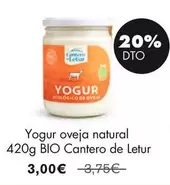 Oferta de El Cantero de Letur - Yogur Oveja Natural por 3€ en NaturaSí