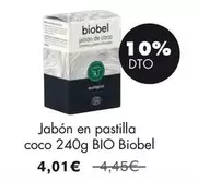 Oferta de Biobel - Jabón En Pastilla Coco 240g Bio por 4,01€ en NaturaSí